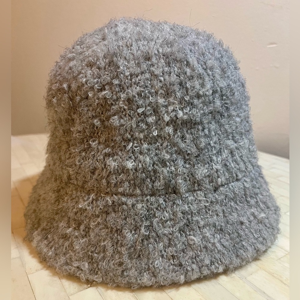 House of Harlow Gray Bouclé 1920s Bucket Hat